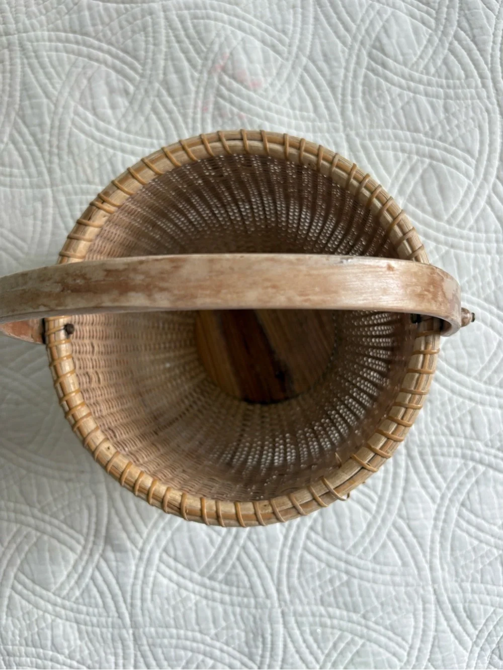 Nantucket Lightship  Basket Woven Wooden Handle
